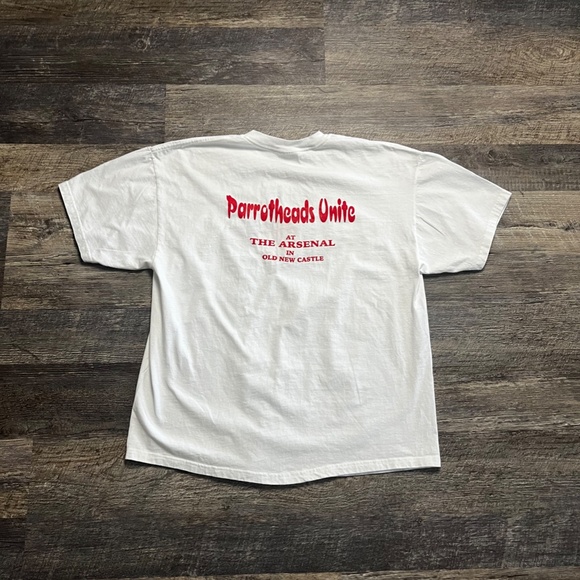 Vintage Jimmy Buffett Shirt Size XL Hanes White Y2K ParrotVille KC - Picture 5 of 5